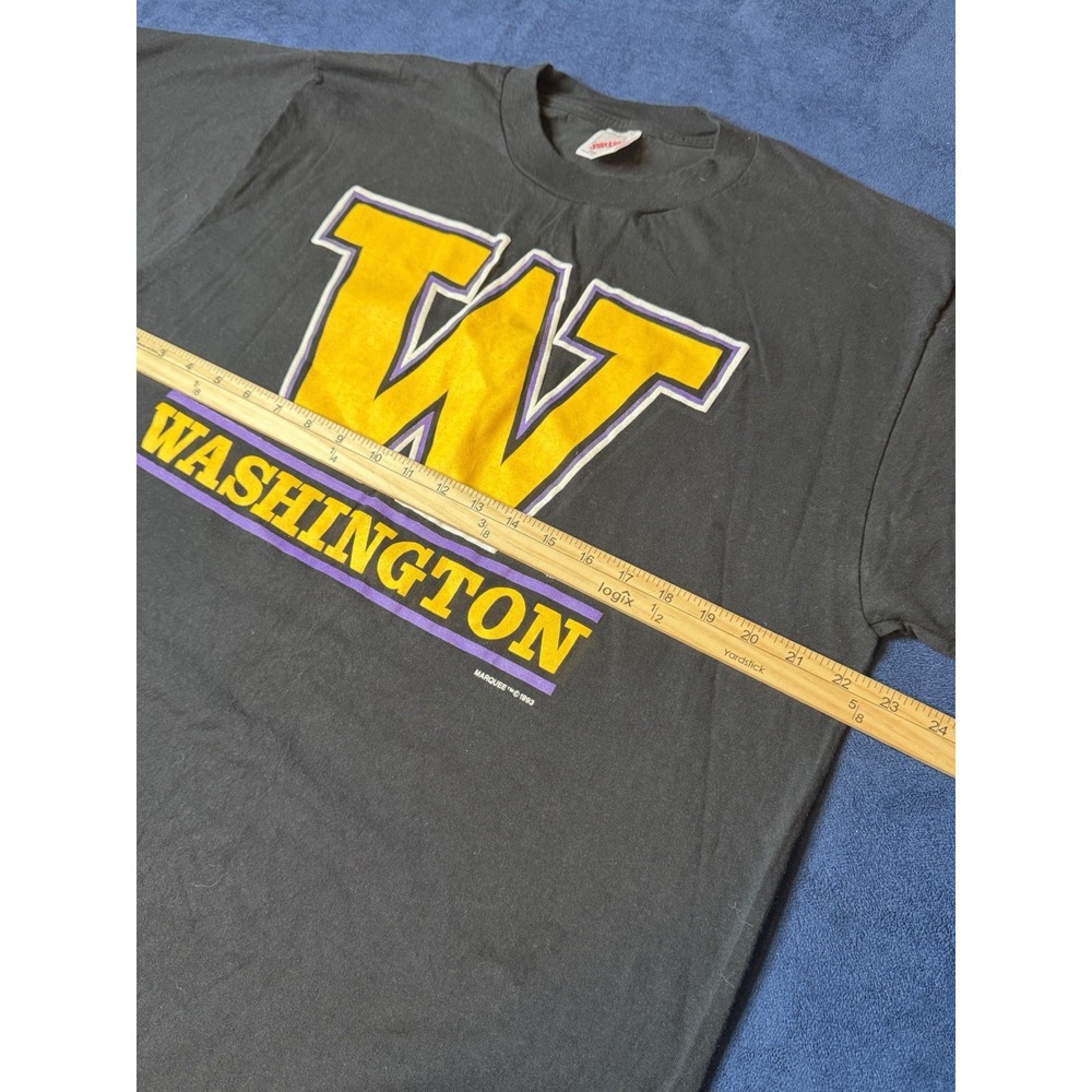 Vtg 1993 Washington Huskies T Shirt Mens XL Black Jerzees NCAA Made in USA